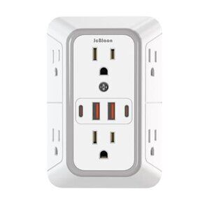 Outlet Extender Surge Protector Wall Charger USB C USB Power Strip Adapter